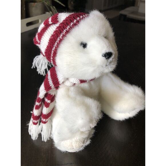 Russ Peppermint Teddy Bear Beanbag Plush Stuffed Animal‎ Daisy Chain Press White - Picture 1 of 8